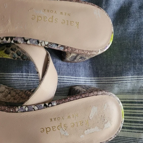 Authentic Kate Spade Faux Crocodile Sandals. Sz 5.5B - Picture 2 of 5